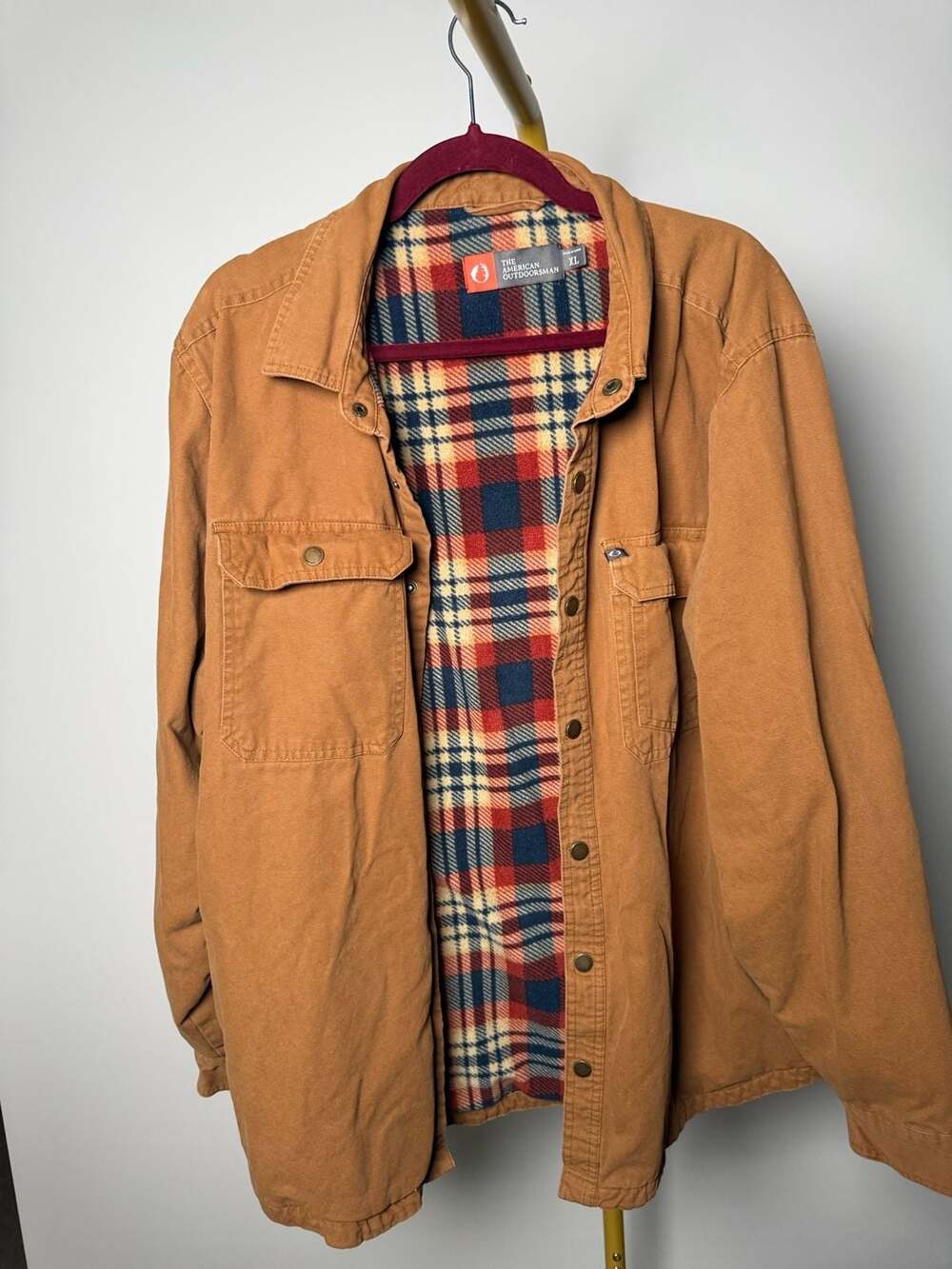 The American Outdoorsman Fleece Lined Canvas Shirt Jacket XL Brown